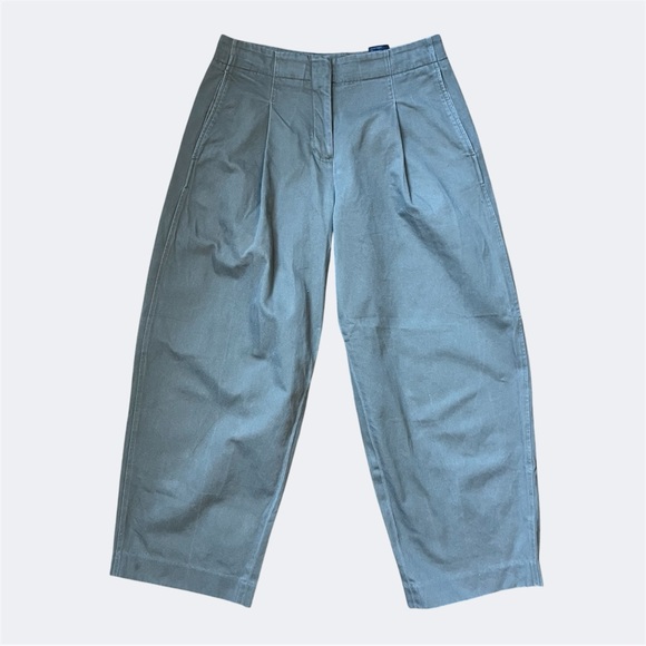 COS Barrel Leg High Waist Cropped Cotton Twill Pants, Size 4 - Picture 3 of 14